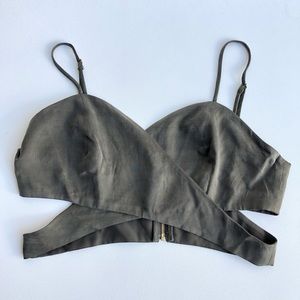 HOUSE OF HARLOW 1960 X REVOLVE Green Crop Top